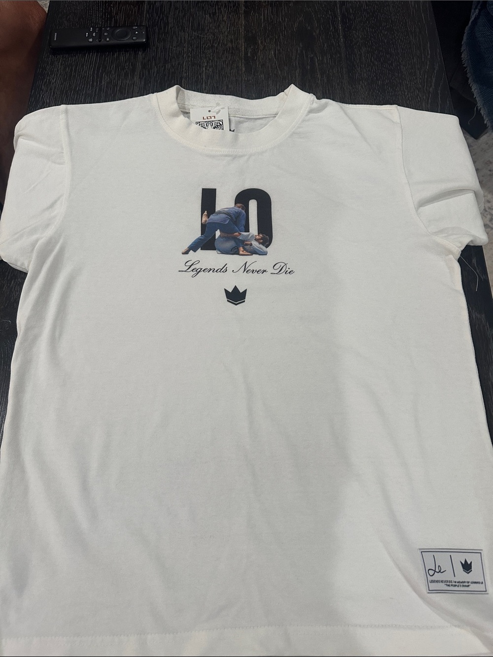 Legends Never Die White Graphic Short Sleeve Tee - Unbranded